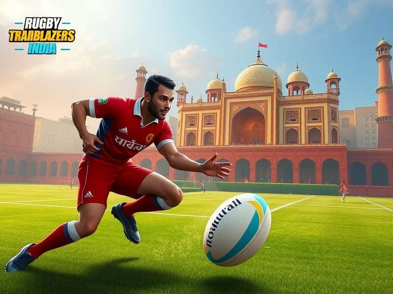 Rugby Trailblazers India gameplay screenshot showing rugby action